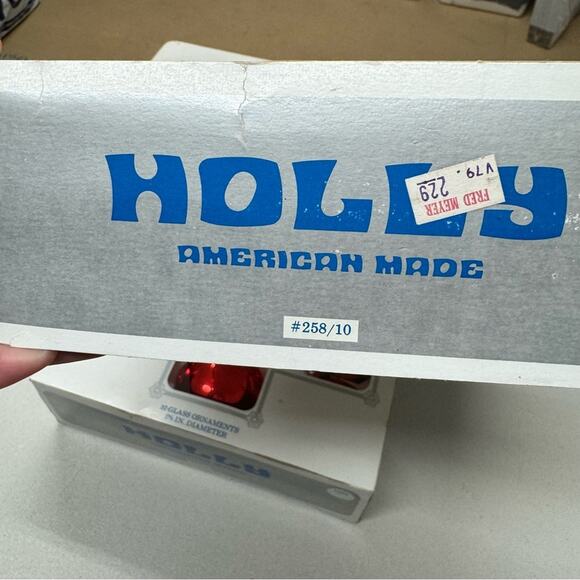 Vintage Holly Red Glass Ball Ornaments 20 Christmas Holiday Decor 2pks of 10 - Picture 7 of 8